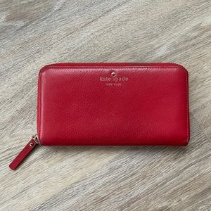Large red Kate Spade wallet